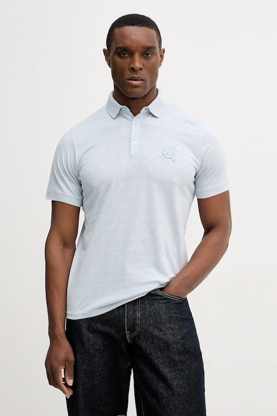 Karl Lagerfeld polo bawełniane regular niebieski 561251.745071