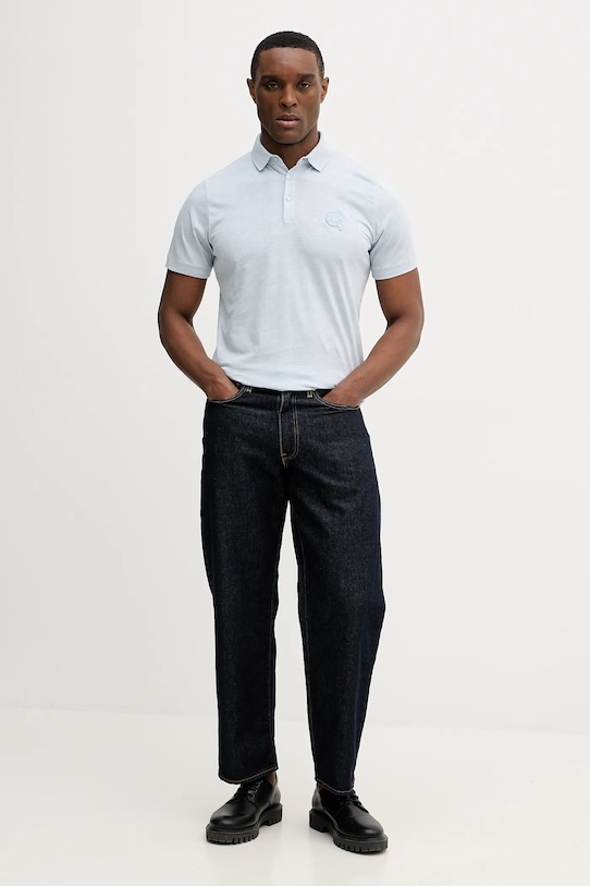 Karl Lagerfeld polo bawełniane 561251.745071 niebieski SS26