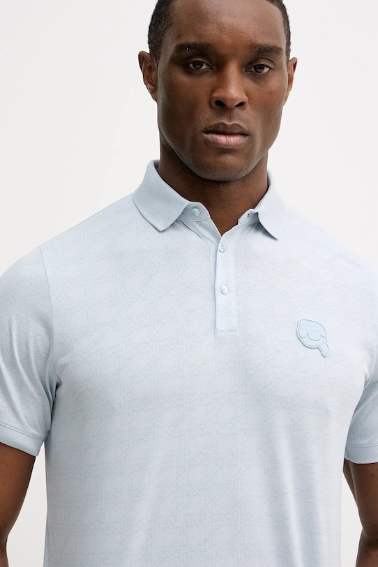 Karl Lagerfeld polo bawełniane niebieski 561251.745071