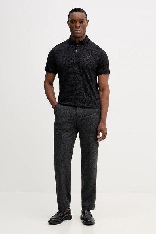 Karl Lagerfeld polo bawełniane 561251.745071 czarny SS26