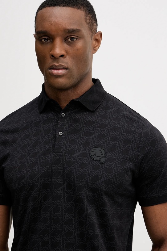 Karl Lagerfeld polo bawełniane czarny 561251.745071