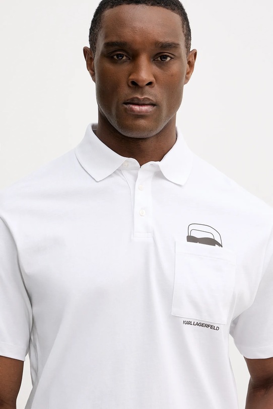 Karl Lagerfeld polo bawełniane biały 561225.745127