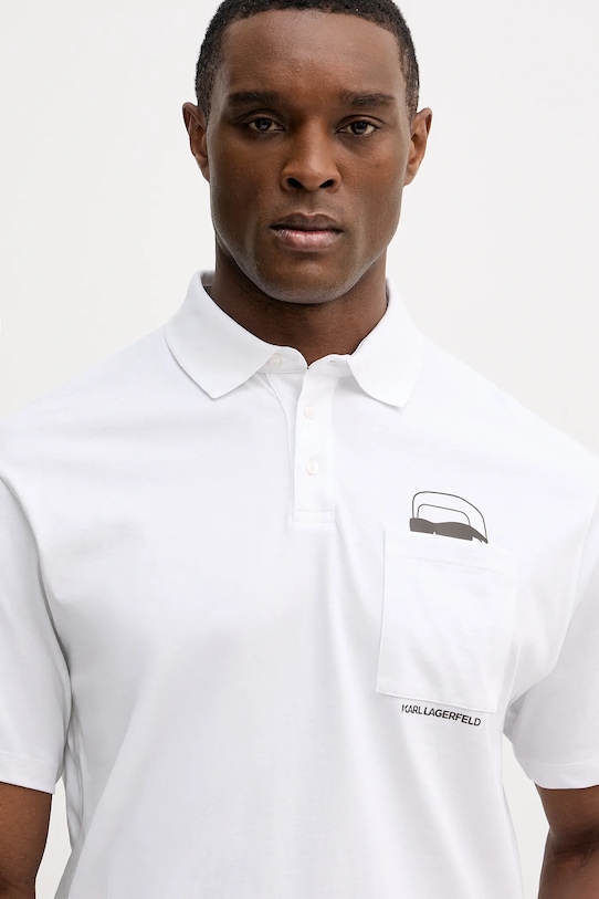 Karl Lagerfeld polo bawełniane biały 561225.745127