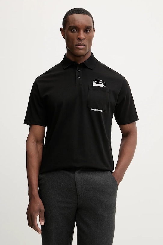 Karl Lagerfeld polo bawełniane bawełna czarny 561225.745127