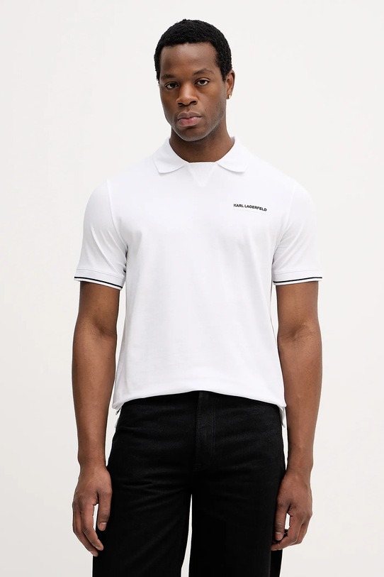 Polo tričko Karl Lagerfeld hladký bílá 561235.745023