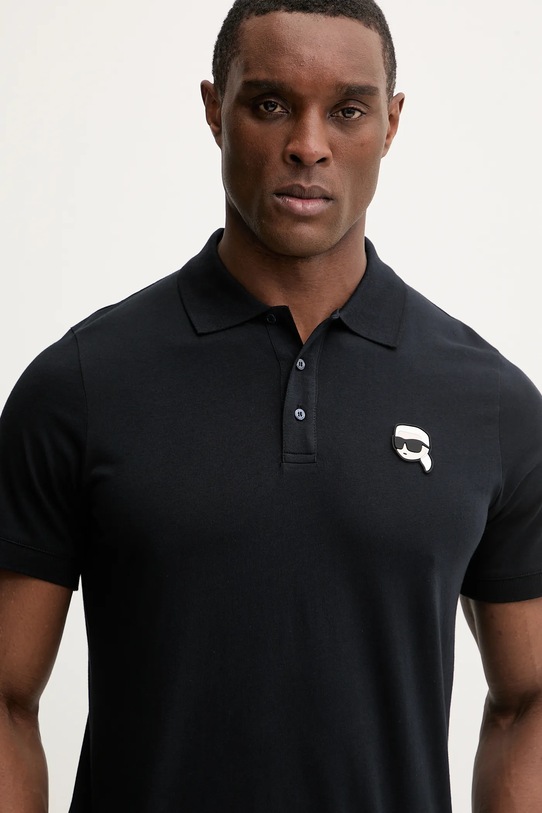 Karl Lagerfeld polo bawełniane granatowy 561224.745710