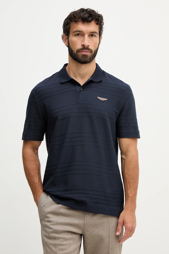 Βαμβακερό μπλουζάκι πόλο BOSS C-Parris 242_AM κανονικό σκούρο μπλε 50556174