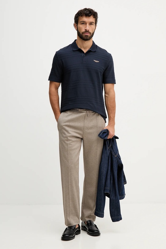 BOSS polo bawełniane C-Parris 242_AM 50556174 granatowy SS26