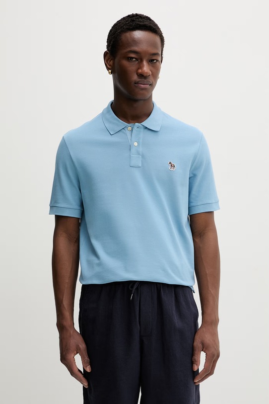 PS Paul Smith polo męskie bawełniane niebieski M2R.183KZ.V20067