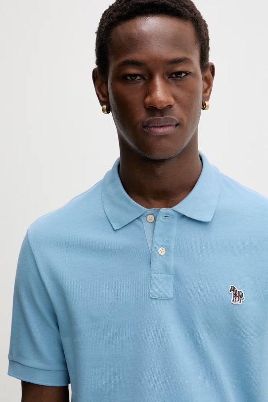 PS Paul Smith polo męskie bawełniane niebieski M2R.183KZ.V20067