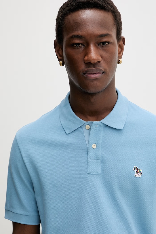 PS Paul Smith polo męskie bawełniane niebieski M2R.183KZ.V20067