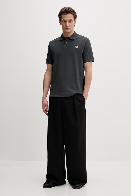 PS Paul Smith polo męskie bawełniane M2R.183KZ.V20067 szary SS26