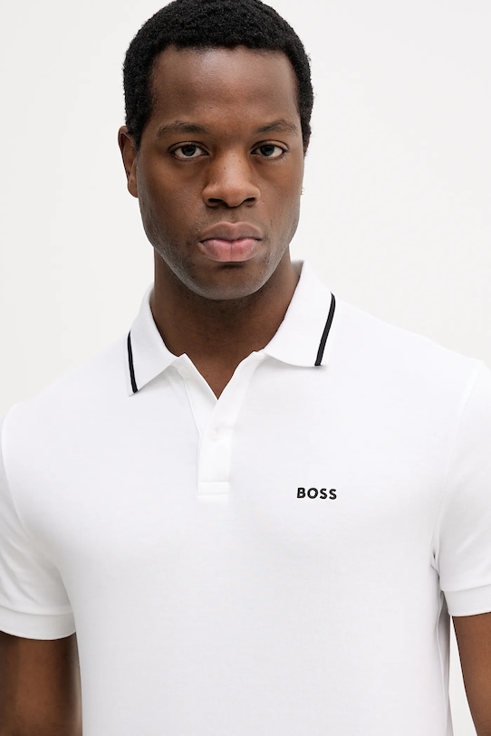 Bavlnené polo tričko BOSS Green biela 50554565