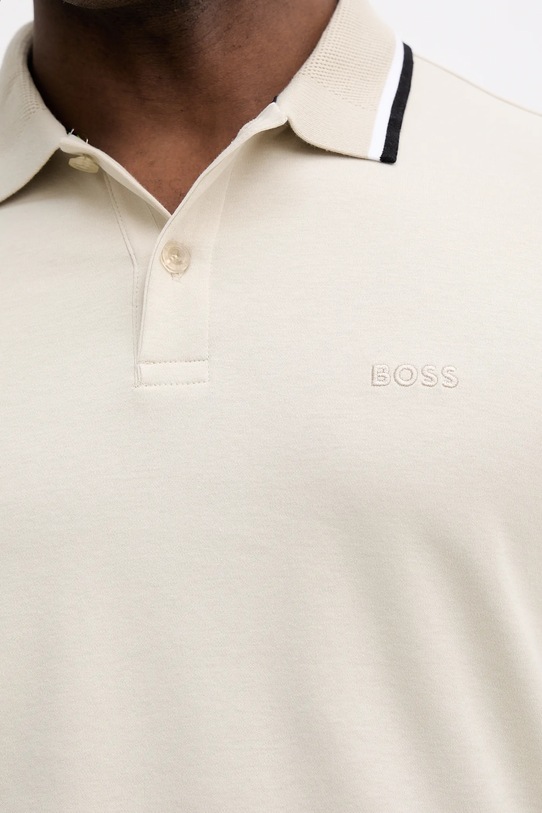 BOSS Green polo bawełniane 50554565 beżowy