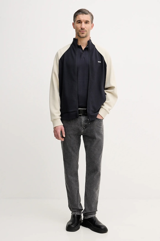 BOSS Green polo bawełniane 50554565 granatowy SS26