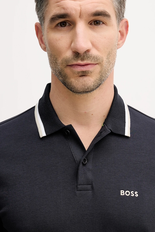 BOSS Green polo bawełniane granatowy 50554565