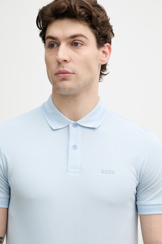 BOSS Green polo męskie bawełniane Pio 1 niebieski 50554574