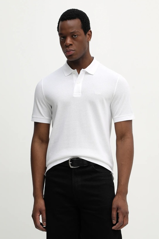 BOSS polo bawełniane Pallas bawełna biały 50553564
