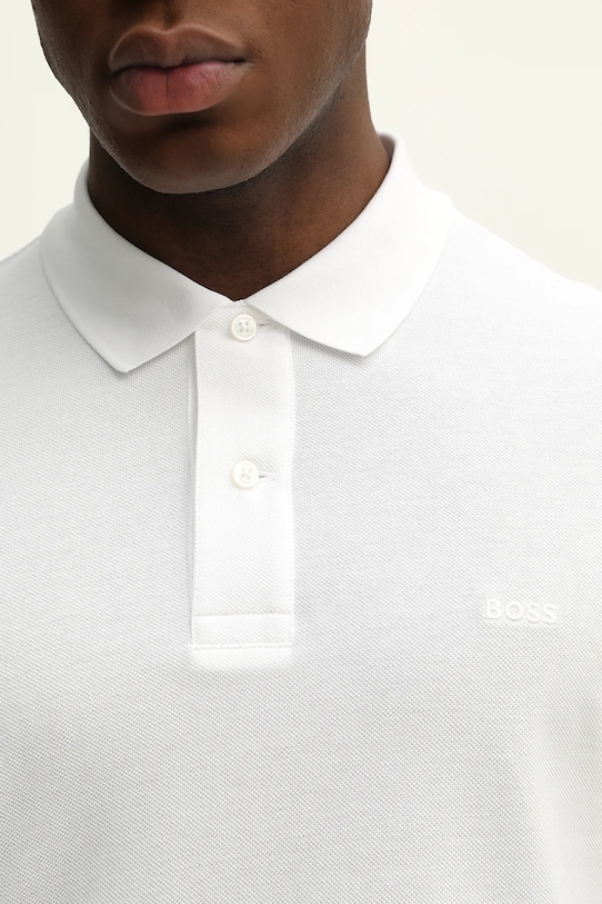 Bavlnené polo tričko BOSS Pallas 50553564 biela