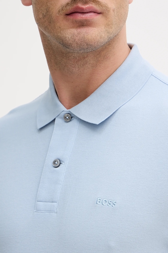 BOSS polo bawełniane Pallas 50553564 niebieski