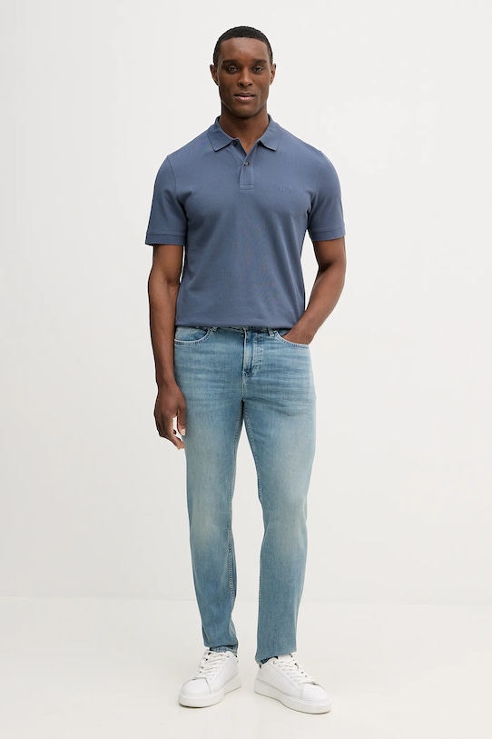 Pamučna polo majica BOSS Pallas 50553564 plava SS26