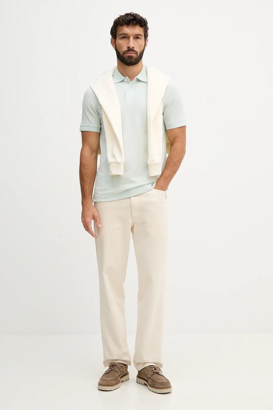 BOSS polo bawełniane Pallas 50553564 zielony SS26