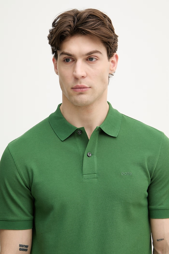 BOSS polo tričko pánske bavlnené Pallas zelená 50553564