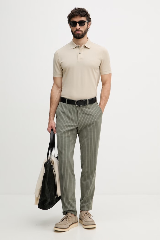 BOSS polo majica moška bombažna Pallas 50553564 bež SS26