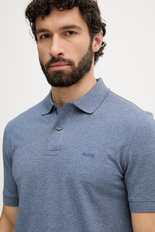 BOSS polo męskie bawełniane Pallas niebieski 50553564