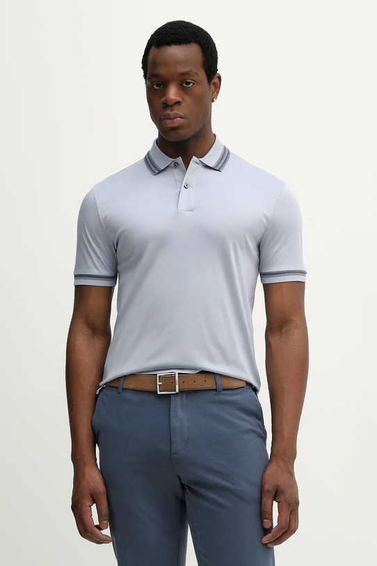 BOSS polo bawełniane H-Phillipson 202 bawełna niebieski 50554529