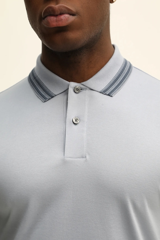 BOSS polo bawełniane H-Phillipson 202 50554529 niebieski