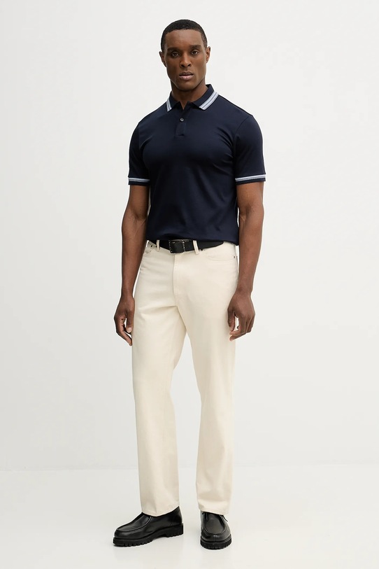 Хлопковое поло BOSS H-Phillipson 202 50554529 тёмно-синий SS26