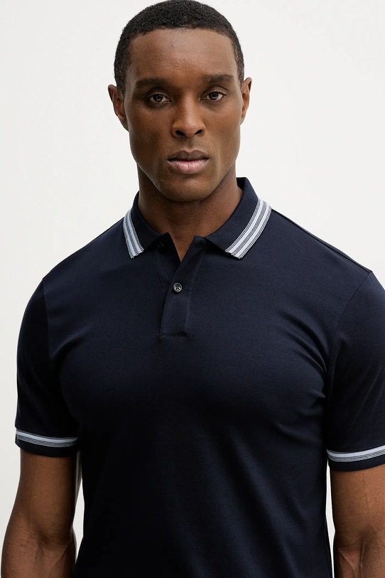 Хлопковое поло BOSS H-Phillipson 202 тёмно-синий 50554529