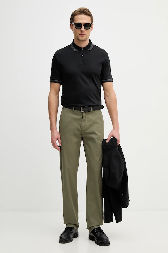 BOSS polo bawełniane H-Phillipson 202 50554529 czarny SS26