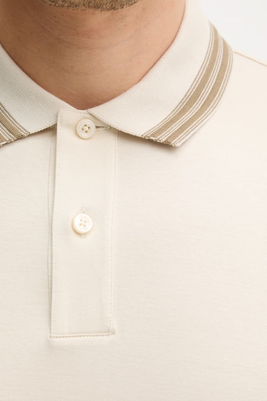 BOSS longsleeve bawełniany H-Pleins 202 50554530 beżowy