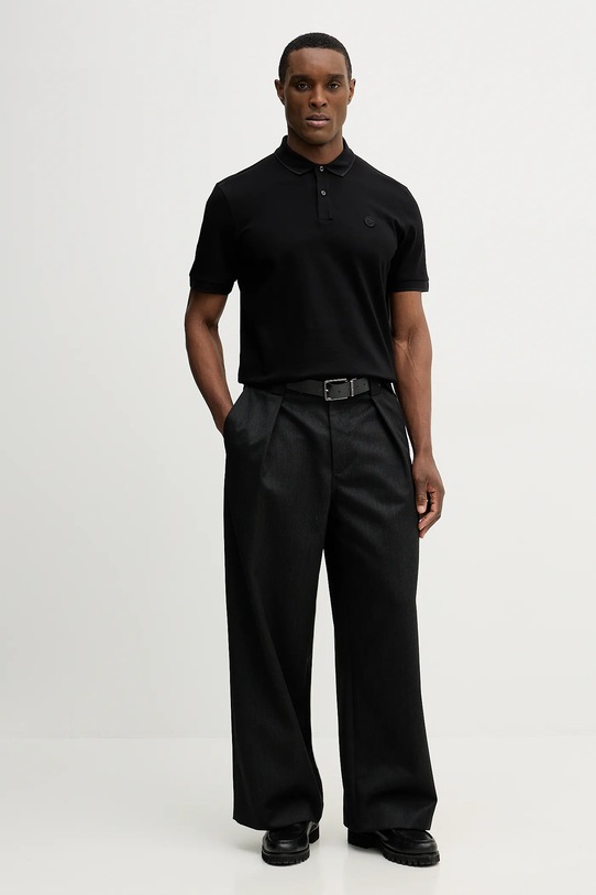 Памучна тениска с яка BOSS C-Parris 98 50555300 черен SS26