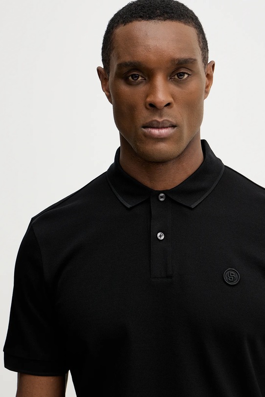 Памучна тениска с яка BOSS C-Parris 98 черен 50555300