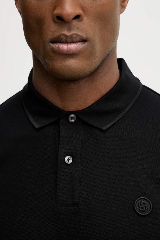 Памучна тениска с яка BOSS C-Parris 98 50555300 черен