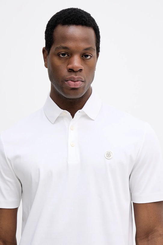 BOSS polo de bumbac alb 50555829