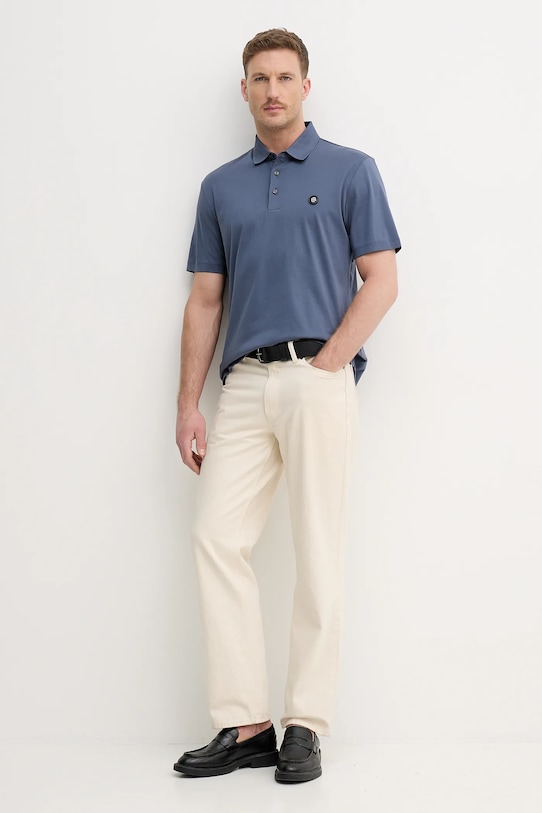 BOSS polo bawełniane C-Parris 01 50555829 niebieski SS26