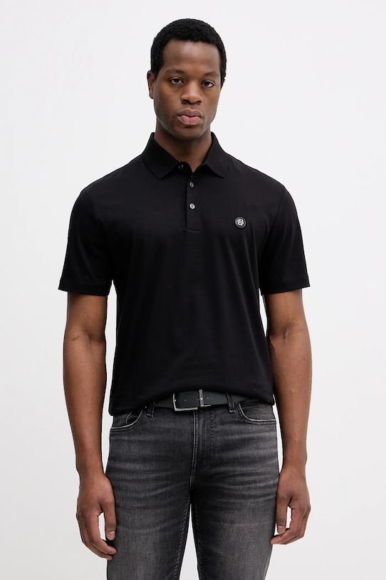 BOSS polo bawełniane bawełna czarny 50555829