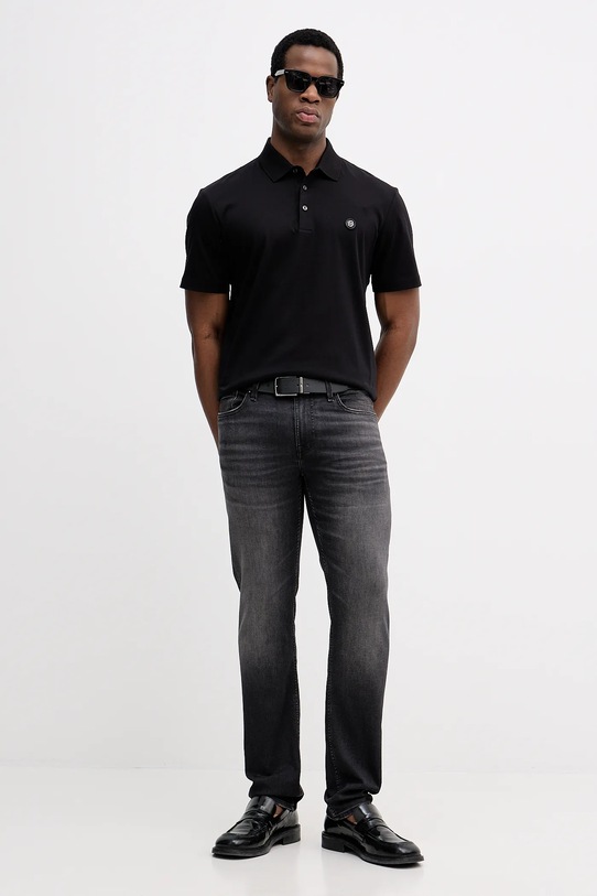 BOSS polo bawełniane 50555829 czarny SS26