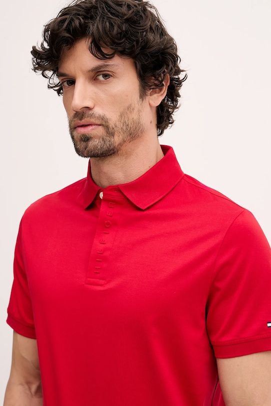 Tommy Hilfiger polo bawełniane czerwony MW0MW41611
