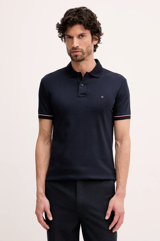 Tommy Hilfiger polo bawełniane aplikacja granatowy MW0MW41612