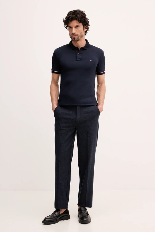 Tommy Hilfiger polo bawełniane MW0MW41612 granatowy SS26