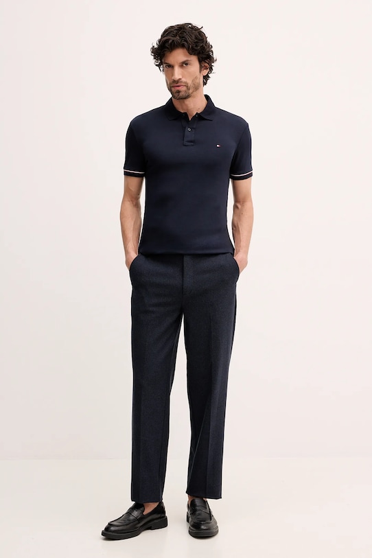 Tommy Hilfiger polo bawełniane MW0MW41612 granatowy SS26