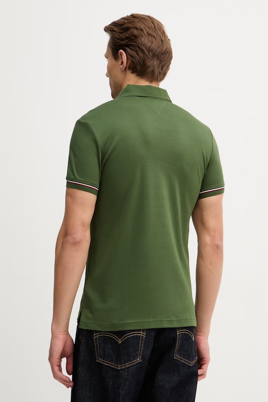 Tommy Hilfiger polo bawełniane MW0MW41612 zielony SS26