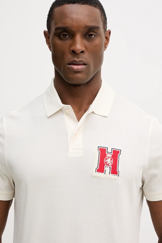 Βαμβακερό μπλουζάκι πόλο Tommy Hilfiger μπεζ MW0MW41621