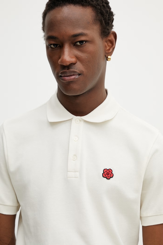 Kenzo polo bawełniane beżowy FF65PO1534PU