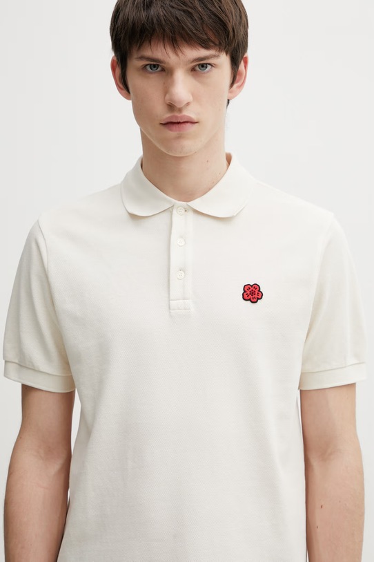 Kenzo polo bawełniane beżowy FF65PO1534PU